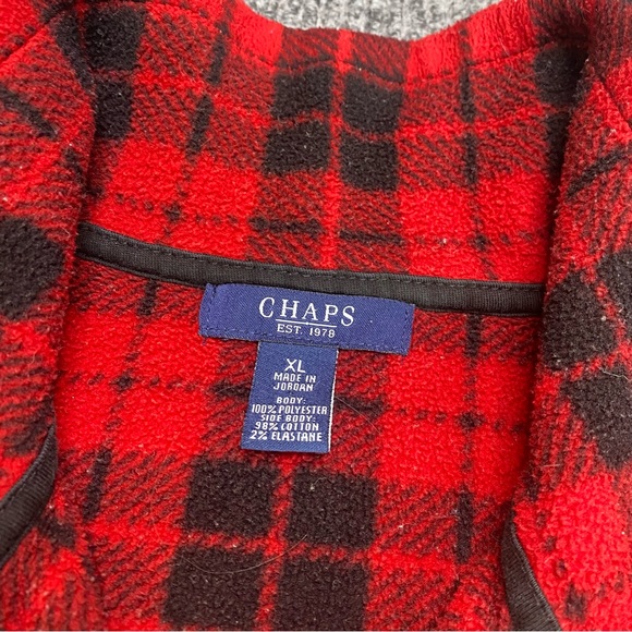 Chaps Red Plaid Vest Size XL - Picture 2 of 5